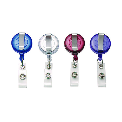 Clip-On Badge Reel, Extends 30", Assorted Colors, 20/Pack