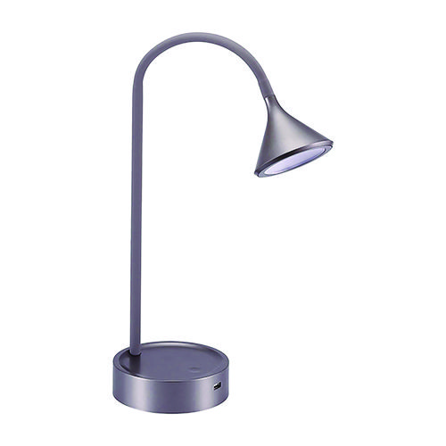 Flexible Gooseneck LED Desk Lamp, with USB Port, Gray