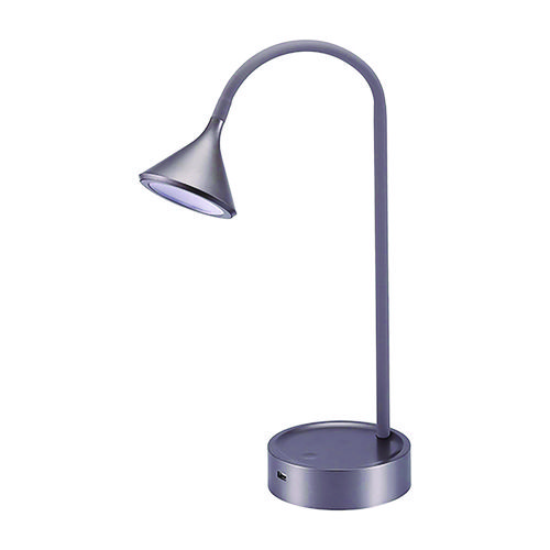 Flexible Gooseneck LED Desk Lamp, with USB Port, Gray