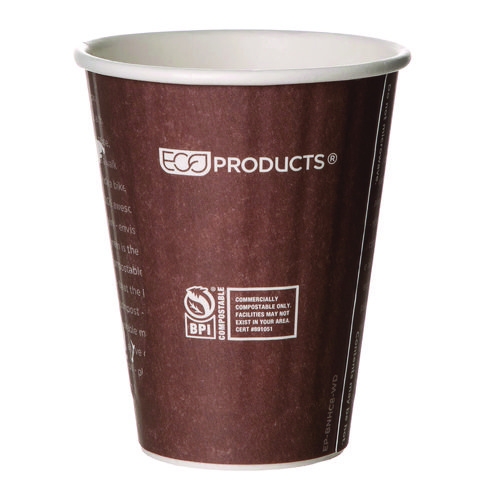 Eco-Products® World Art Renewable and Compostable Insulated Hot Cups, PLA, 12 oz, 40/Packs, 15 Packs/Carton
