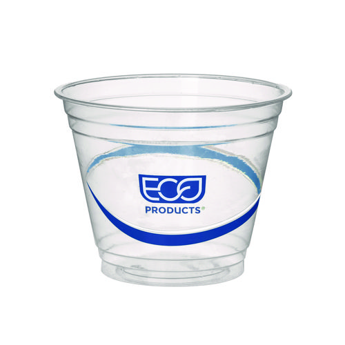 Image of Eco-Products® Bluestripe 25% Recycled Content Cold Cups, 9 Oz, Clear/Blue, 50/Pack, 20 Packs/Carton