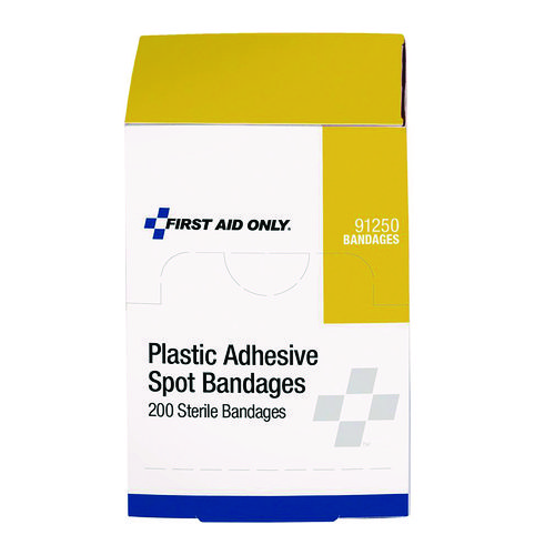 Plastic Spot Adhesive Bandages, 0.88" Dia, 200/Pack