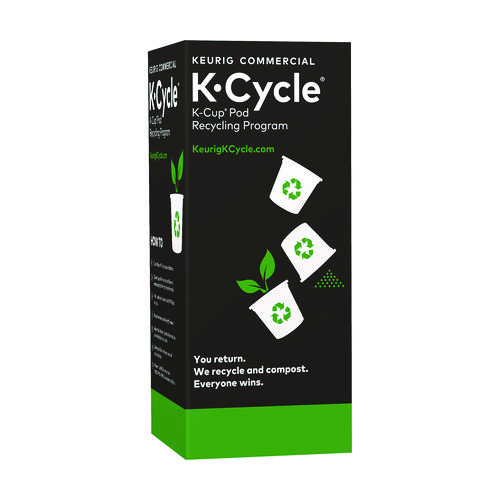 K-Cycle Cardboard Indoor Recycling Bin, Large, Cardboard, Black/Green/White, 5/Pack