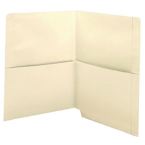 End Tab Folder with Pockets, Straight Tabs, Letter Size, Manila, 50/Box