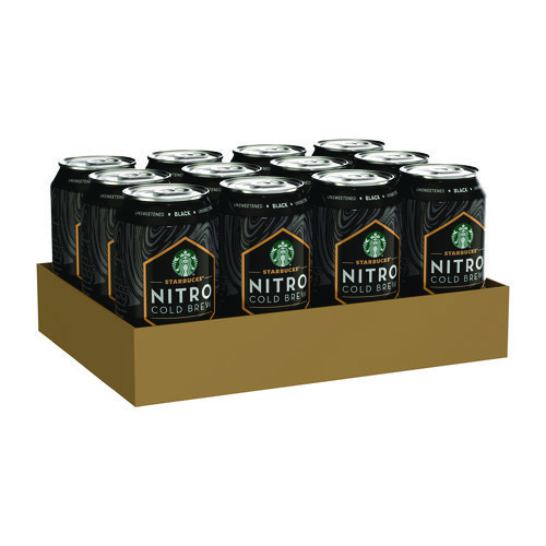 Nitro Cold Brew Coffee, Black Unsweetened, 9.6 oz Can, 12/Carton