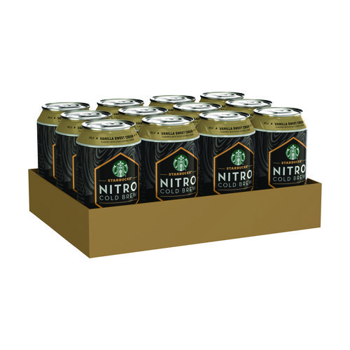Nitro Cold Brew Coffee, Vanilla Sweet Cream, 9.6 oz Can, 12/Carton
