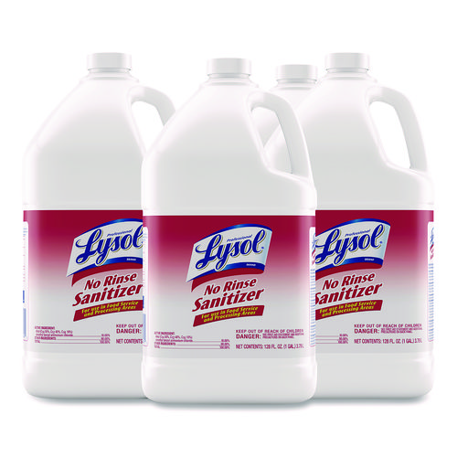Image of Professional Lysol® Brand No Rinse Sanitizer Concentrate, 1 Gal Bottle, 4/Carton