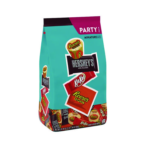 Hershey®'s Party Pack Miniatures Milk Chocolate Variety, Assorted, 33.38 oz Bag