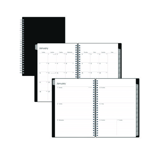 Enterprise Weekly/Monthly Notes Planner, 8.63" x 5.88", Black Cover, 12-Month (Jan to Dec): 2025