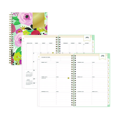 Day Designer "Secret Garden Mint" Academic Year Weekly/Monthly Notes Planner, 8 x 5, 12-Month (July to June): 2024-2025