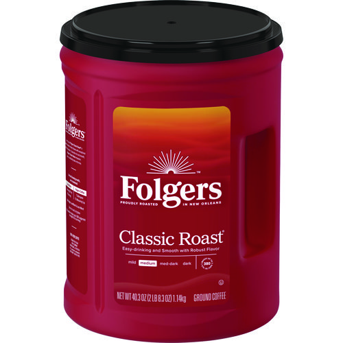 Image of Classic Roast Ground Coffee, 40.3 oz Canister, 6/Carton