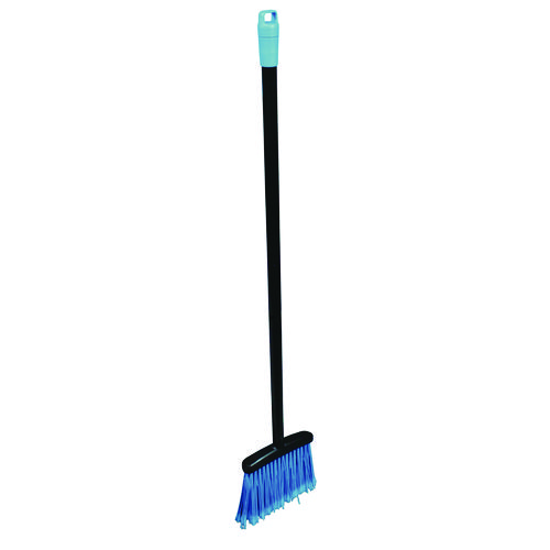 Lobby Dust Pan Broom, 36.86", Black/Blue, 12/Carton