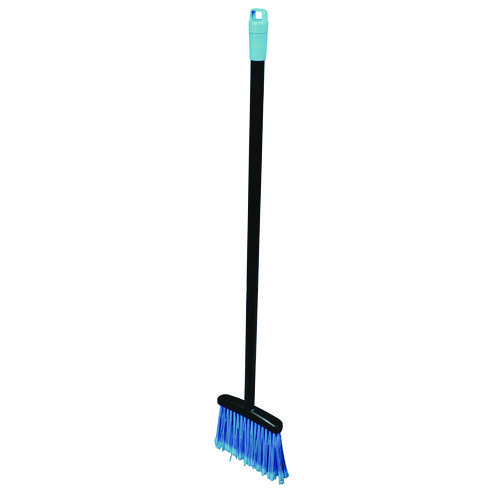 Lobby Dust Pan Broom, 36.86", Black/Blue, 12/Carton