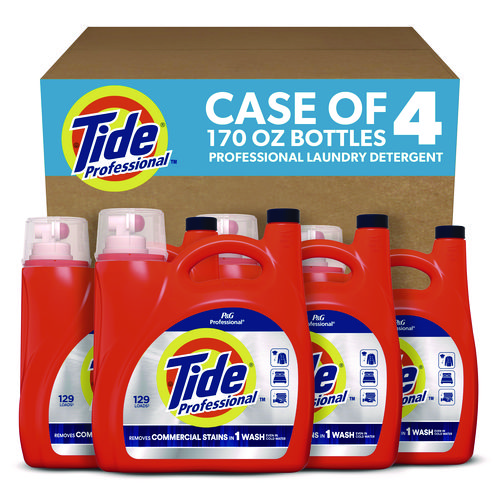 Image of Commercial Liquid Laundry Detergent, 170 oz Pour Bottle, 4/Carton