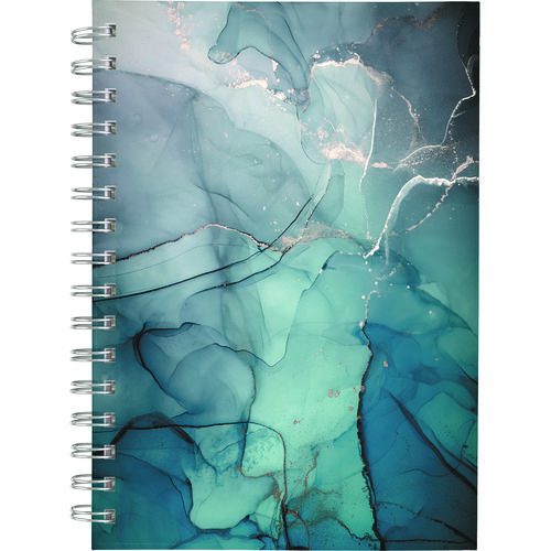 Glacier Weekly/Monthly Planner, Glacier Artwork, 8.5" x 6.38", Blue/Gray/Silver Cover, 12-Month (Jan to Dec): 2025