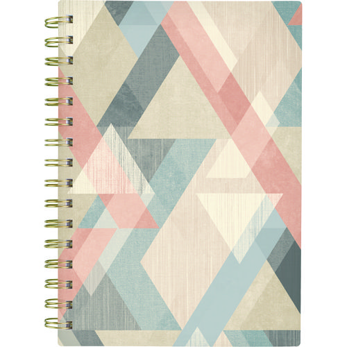 Triad Weekly/Monthly Planner, Geometric Artwork, 8.5" x 6.38", Multicolor Cover, 12-Month (Jan to Dec): 2025