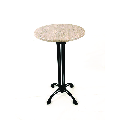 Topalit Tables, Round, 24" dia x 42"h, Washington Pine Top, Black Aluminum Base/Legs