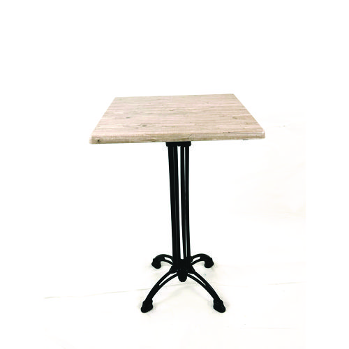 Topalit Tables, Square, 32 x 32 x 44, Washington Pine Top, Black Iron Base/Legs