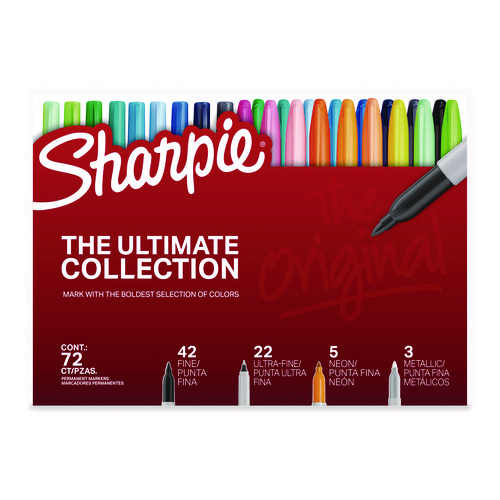 Sharpie® Permanent Markers Ultimate Collection Value Pack, Assorted Bullet Tips, Assorted Colors, 72/Set