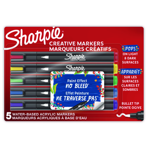Sharpie® Creative Markers, Fine Brush Tip, Assorted Colors, 12/Pack
