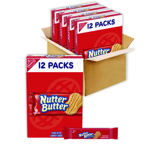 Nutter Butter Cookies, 1.9 oz Pack, 48 Packs/Carton