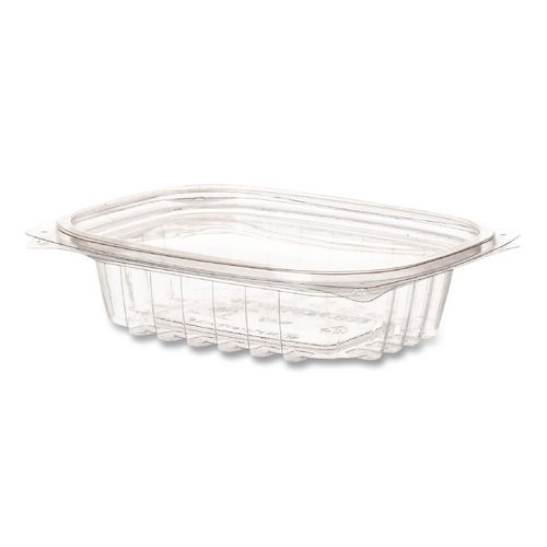 Renewable and Compostable Rectangular Deli Containers with Lid, 8 oz, 3 x 4.83 x 1.5, Clear, Plastic, 50/Pack, 4 Packs/Carton
