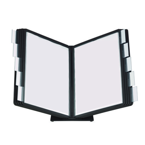 Image of Durable® Vario Document Holder, 10 Panels 15.5 X 6.5 X 10.75, Black Borders