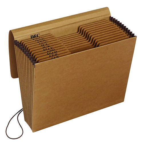 Image of Pendaflex® Kraft Indexed Expanding File, 12 Sections, Elastic Cord Closure, 1/12-Cut Tabs, Letter Size, Brown