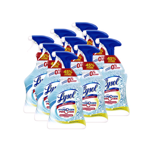 Lysol® Brand Multi-Purpose Hydrogen Peroxide Cleaner, Citrus Sparkle Zest, 32 Oz Trigger Spray Bottle, 9/Carton