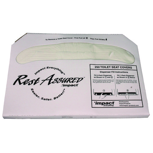Image of Impact® Rest Assured Seat Covers, 14.25 X 16.85, White, 250/Pack, 20 Packs/Carton