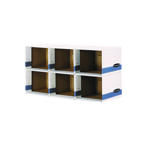 Image of Bankers Box® File/Cube Box Shell, Legal/Letter, 23.75 X 19.75, White/Blue, 6/Carton