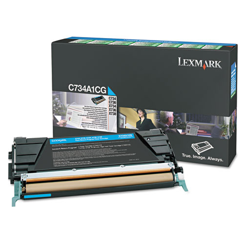 Lexmark™ X748H1CG Return Program High-Yield Toner, 10,000 Page-Yield, Cyan