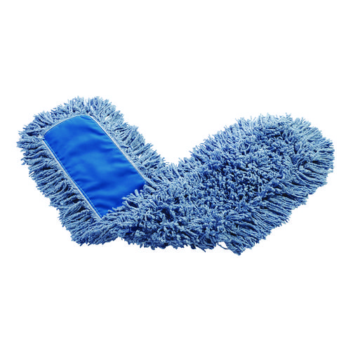 Image of Twisted Loop Blend Dust Mop, Polyester Yarn, 48", Blue, 12/Carton