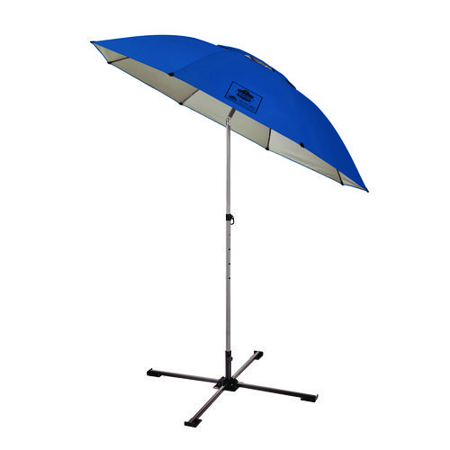 Image of SHAX 6199 Lightweight Work Umbrella and Stand Kit, 90" Span, 92" Long, Blue Canopy, Ships in 1-3 Business Days
