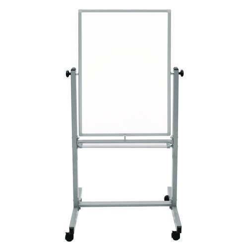 Mobile Magnetic Whiteboard, 27" x 59", White Surface, Satin Aluminum Frame