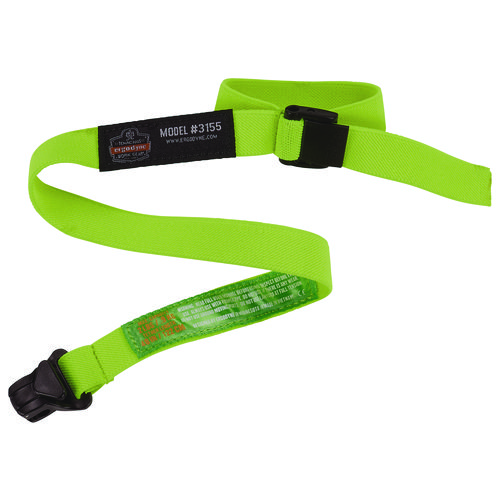 Squids 3155 Elastic Lanyard with Clamp, 2 lb Max Working Capacity, 18"-48" Long, Lime, 10/Pack, Ships in 1-3 Business Days