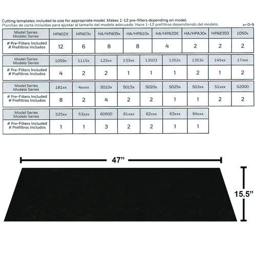 Filter A Plus Household Odor and Gas Reducing Universal Pre-Filter