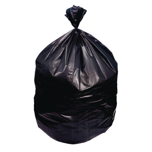 Image of High-Density Waste Can Liners, 16 gal, 8 mic, 24" x 33", Black, 50 Bags/Roll, 20 Rolls/Carton