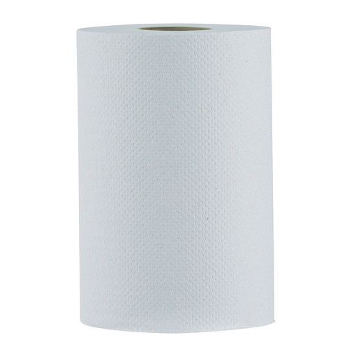 Hardwound Paper Towels, Nonperforated, 1-Ply, 8" x 350 ft, White, 12 Rolls/Carton