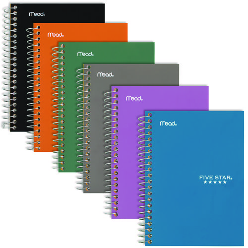 Five Star® Wirebound Notebook With Two Pockets, 1-Subject, Medium/College Rule, Randomly Assorted Cover Color, (100) 7 X 4.38 Sheets