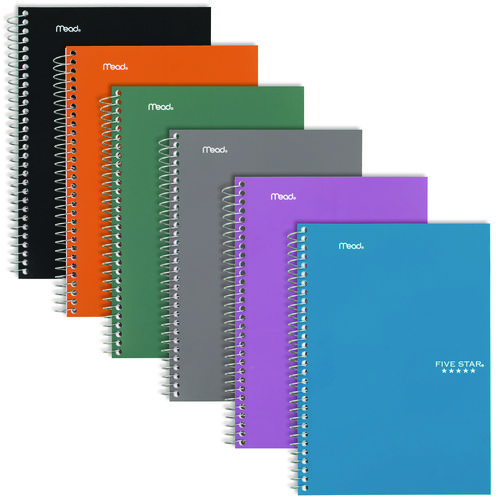 Five Star® Wirebound Notebook With Two Pockets, 2-Subject, Medium/College Rule, Randomly Assorted Cover Color, (100) 9.5 X 6 Sheets