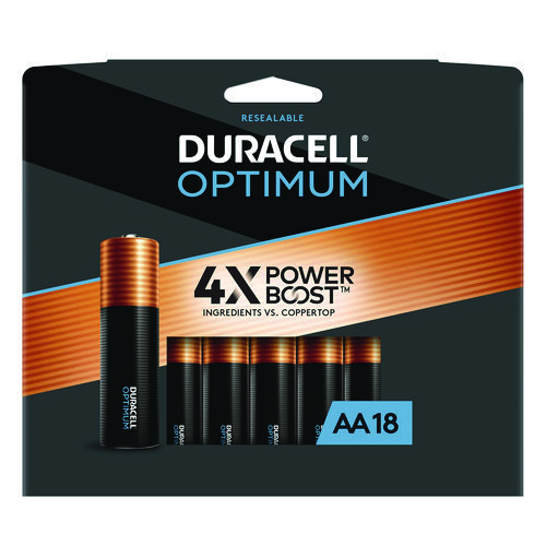Image of Duracell® Optimum Alkaline Aa Batteries, 18/Pack
