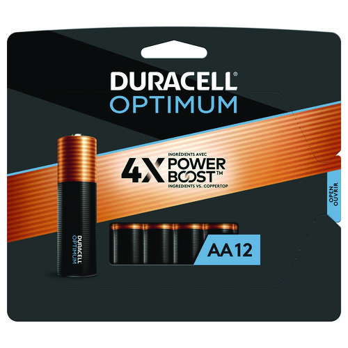 Image of Duracell® Optimum Alkaline Aa Batteries, 12/Pack
