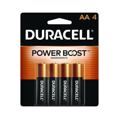 Image of Duracell® Power Boost Coppertop Alkaline Aa Batteries, 4/Pack