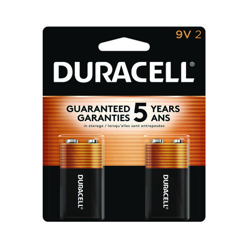 Duracell® Coppertop Alkaline 9V Batteries, 2/Pack