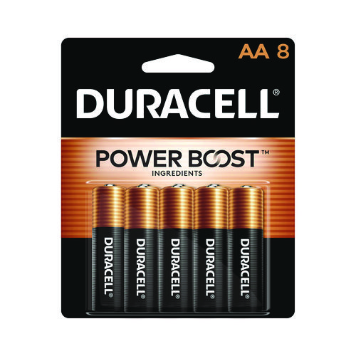 Image of Duracell® Power Boost Coppertop Alkaline Aa Batteries, 8/Pack