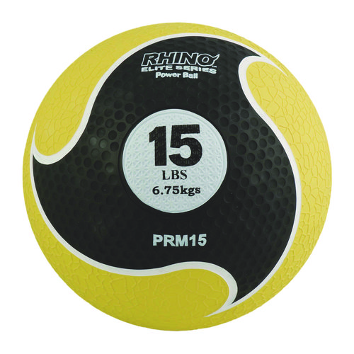 Rhino Elite Medicine Ball, 15 lb, Yellow