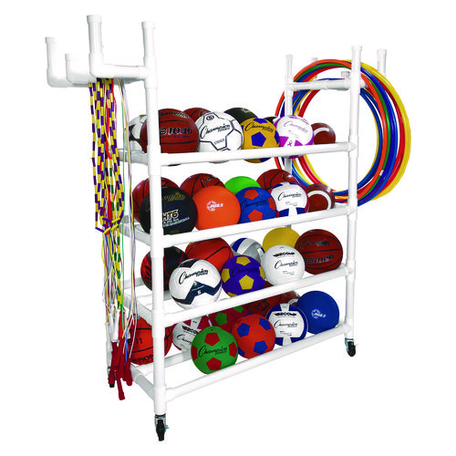 Equipment Cart, Plastic, 176 lb Capacity, 19 x 61 x 62, White