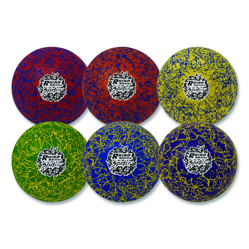 Rhino Skin Spider Dodgeball Set, 6.3" Diameter, Assorted Colors, 6/Set