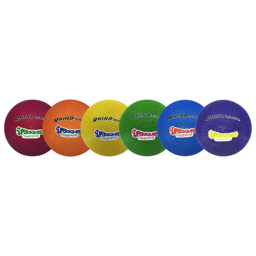 Rhino Skin Super Squeeze Playground Ball Set, 7.5" Diameter, Assorted Colors, 6/Set